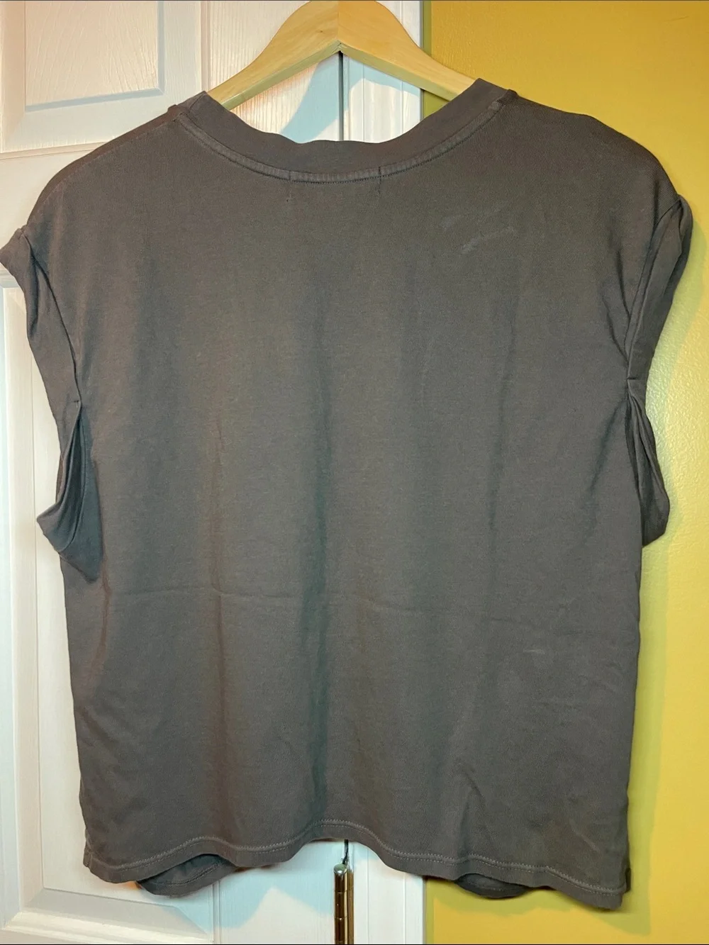 Free People Black Graphic Short Sleeve Tee with Pink & Yellow Sunflower
